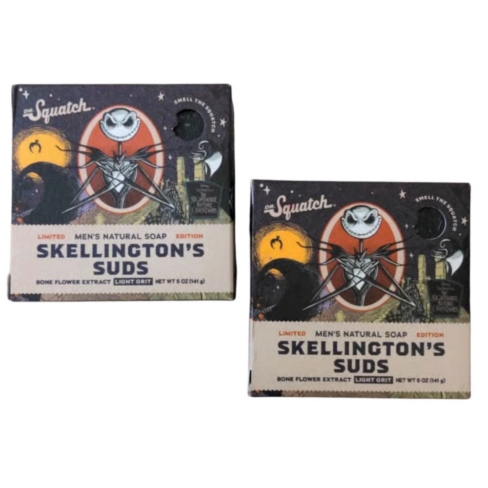 2 Dr. Squatch Skellington's Suds Soaps Nightmare before Christmas Jack